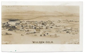 Illustration von Walden Colorado RPPC Foto Postkarte Jackson County Zercher - Bild 1 von 2