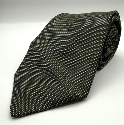 Corbata Brooks Basics Para Hombre Verde Azul Marino Geométrica Pura Seda Hecha en EE. UU. Foto 1 de 3