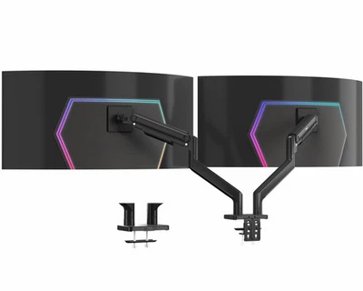 VIVO Mechanical Spring Dual Ultra Wide Monitor Mount, Fits up to 45" Screens - Image 1 of 4