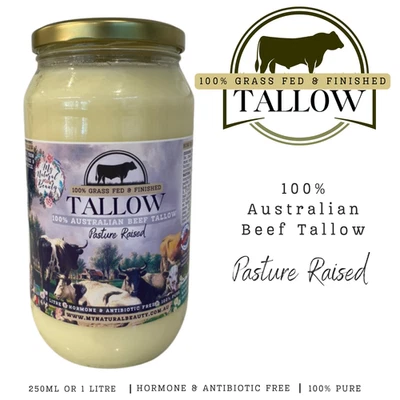 100% GRASS FED & FINISHED BEEF TALLOW- FOOD GRADE- 250ml or 1 Litre - image 1 of 4