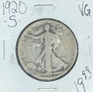 1920-S WALKING LIBERTY SILVER HALF DOLLAR ~VG ~NICE COIN~ - Picture 1 of 2