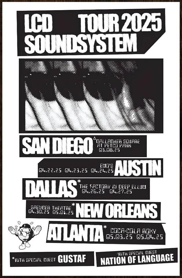 LCD SOUNDSYSTEM Tour 2025 Ltd Ed RARE Poster! Electronic Rock Indie Dance Punk - Image 1 of 1