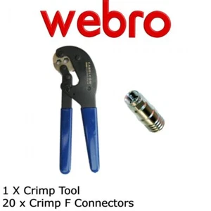 Webro Cabelcon Professional F Crimp Tool with 20 x Crimps F Connectors 1.65mm - Picture 1 of 3