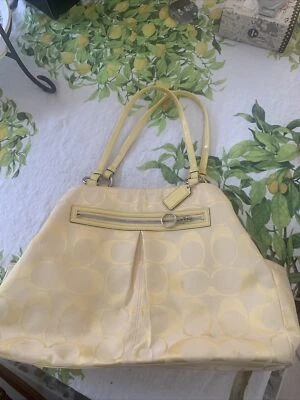 Coach Gabby Signature Sunshine Yellow Large Carryall Tote Bag Purse F14863 - Image 1 of 4