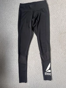 Reebok Black Leggings Size Xs Mesh gym activewear - Picture 1 of 7