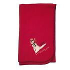 Woolrich Blanket Throw Snowman Blanket Christmas Red Country Fleece 50"x60"