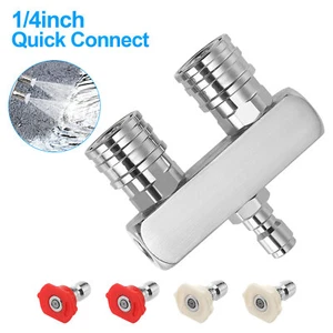 1/4inch Quick Connect High Pressure Washer Nozzle 5000 PSI w/0° & 40° Spray Tip - Picture 1 of 7
