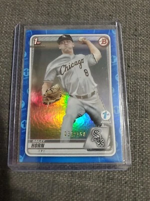 2020 Bowman Draft 1st Edition Blue Foil Refractor /150 Bailey Horn BD-164 - Image 1 of 2