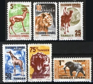 Spanish Tanger 1957, Wild Animals Telegraph Stamps MNH Edifil 59-64 - Picture 1 of 1