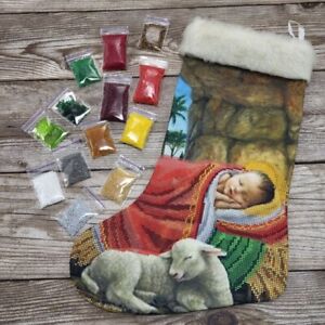 Christmas Boot Kit Bead Embroidery DIY Beaded Stitching Stamped d-3525pch