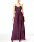 Nwt $549 Adrianna Papell Women'S Silver Sequin Beaded Chiffon Gown Dress Size 10