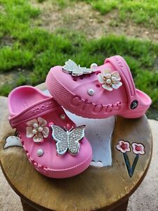Crocs "Butterflies" PINK Girls' PS 13C