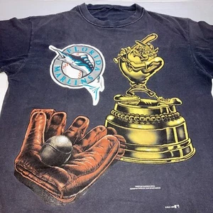Vintage 1995 Florida Marlins Taz Trophy T Shirt Black Sz XL - Picture 1 of 7