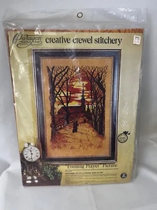 Vtg Paragon Needlecraft EVENING PRAYER Creative Crewel Stitchery 16"x24" SEALED - Picture 1 of 5