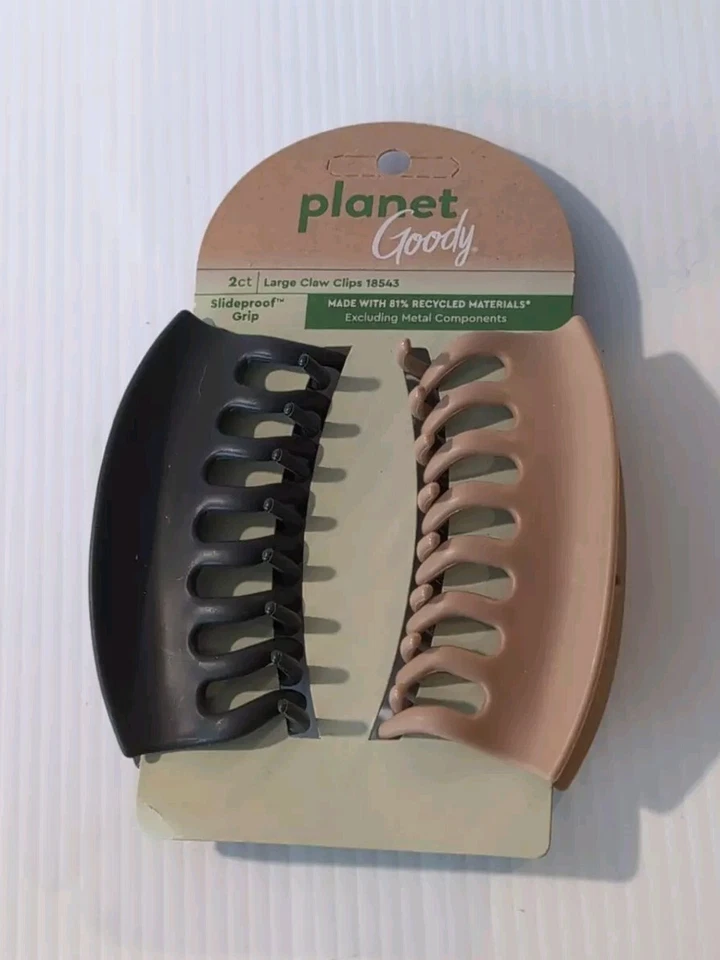 Planet Goody Sustainable Round large Claw Clips - 2 Count, 1 black, 1 brown - Image 1 of 1