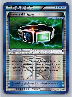 Reversal Trigger 86/101 Reverse Holo Pokemon Plasma Blast Moderately played - Image 1 of 2