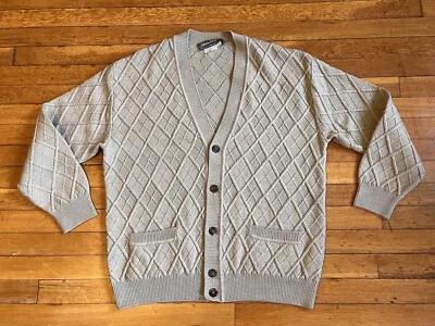 Salvatore Ferragamo Diamond Cardigan Sweater Women’s Large Beige - Image 1 of 4