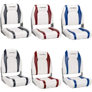 2Pack Boat Seat High/Low Back Folding Fishing Boat Captain Chairs Sponge Padding - Bild 1 von 30
