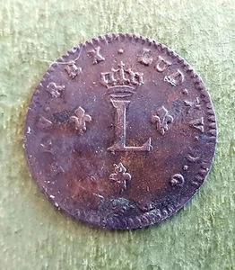 FRANCE-DOUBLE SOL 1739 D -LYON -  LOUIS XV- COPPER- RARE - Picture 1 of 2