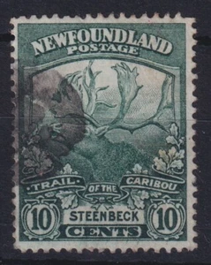 NFD4) Newfoundland 1919 Caribou 10c Deep grey-green SG 137, slightly smudged can - Picture 1 of 2