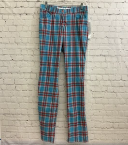 Masters Golf Fashion By Alaska Womens Julie Size 10 Blue Red Plaid Golf Pant NWT - Picture 1 of 5
