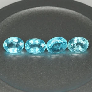 3.67 Cts 4 Pcs Neon Blue Apatite 6 MM Untreated Natural Gemstone Brazil - Picture 1 of 3