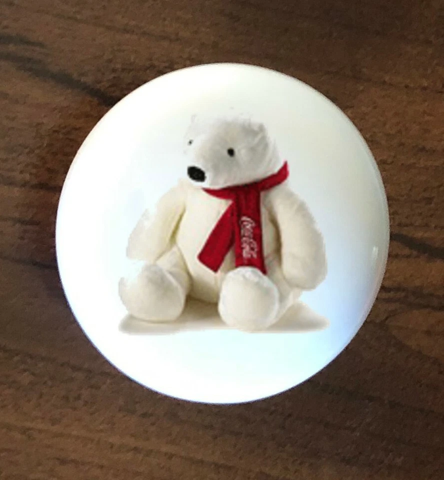 COKE POLAR BEAR WHITE CERAMIC KNOB KITCHEN CABINET DRESSER KNOB DECOR - Image 1 of 1