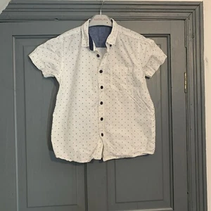 Smart Formal Shirt Striped Spotted Polka Dot Short Sleeve Cotton - 7-8 years - Picture 1 of 4