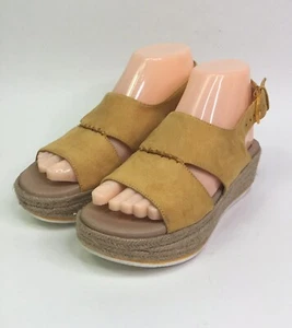 Dr. Scholls Catch 22 Espadrilles Wedge Slingback Gold Yellow Sandal Size 6 M - Picture 1 of 10