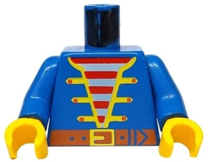 LEGO Pirate Classic Shirt Torso Striped Blue Coat Belt Buttons FANTASTIC Print - Picture 1 of 1