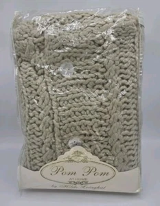2 Pom Pom at Home Hilde Leiaghat Euro Shams Knit Oyster  28" x 28"  Estate Decor - Picture 1 of 8