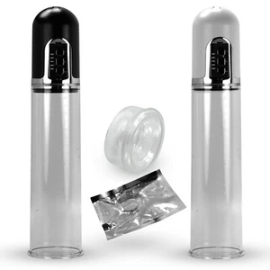 LeLuv AUTO Penis Pump - 2.4" x 8" Kit with 1 Sleeve & 1 Cock Ring - Picture 1 of 21
