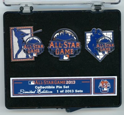 Mets 2013 MLB All-Star Game 3 Pin Set New York NY LE 2,013 Citi Field Wincraft - Image 1 of 2