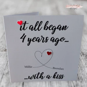 Personalised Anniversary Card Wife Girlfriend Fiancée Fiancé Husband Boyfriend - Picture 1 of 9