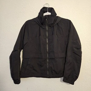 LULULEMON Women’s Always Effortless Rain Hooded Jacket Size 4 Black Lightweight - Picture 1 of 18