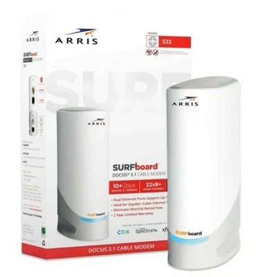 Arris Surfboard S33 V2 Docsis 3.1 Multi-gigabit Cable Modem w/2.5 Gbps Ethernet - Image 1 of 4