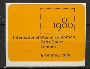 Great Britain Cinderella Poster Stamp 1980 Stamp Exhibition Earls Ct. London - Picture 1 of 2