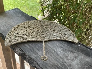 Natural weave wicker Rattan wire wall decor fan shape Indoor Outdoor 15x15 Solid - Picture 1 of 8