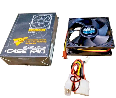 GENUINE 12V COOLER MASTER Case Fan SAF-B82, SAFB82 Fan 80x80x25mm (Brand New) - Image 1 of 4