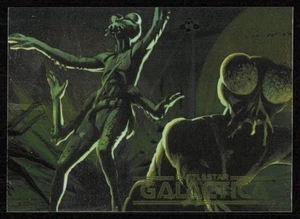 BATTLESTAR GALACTICA 1996 DART FLIPCARDZ FOIL PROMO CARD P1 - Bild 1 von 2
