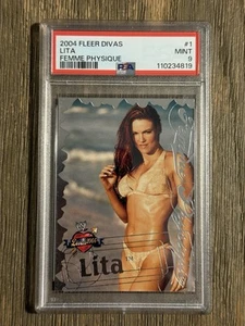 2004 Fleer WWE Femme Physique Trish Lita PSA 9 POP 1 None Higher Rare Diva Card - Picture 1 of 2