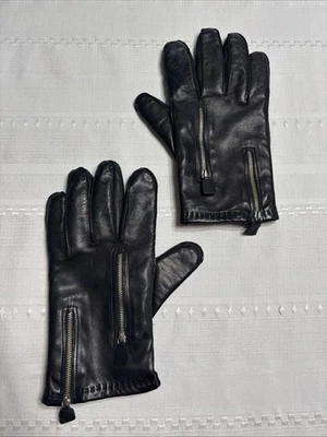 男式黑色 Portolano 皮革手套-中号 — 第 1/4 张图片