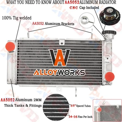 Aluminum Radiator For 2017-21 2018 2019 2020 Suzuki SV650 SV 650 ALLOYWORKS Foto 1 de 4