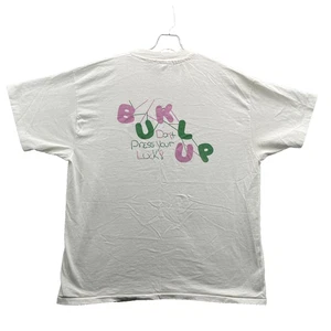 Vintage Hanes T-Shirt XL Buckle Up Luck Park County Colorado Safety Wildlife 90s - Picture 1 of 12