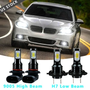 Para BMW 528i 1997-2000 9005+H7 Faro LED 4x Bombillas Combo 6000K Faro - Imagen 1 de 11