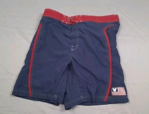 DISNEY STORE Men's Swim Trunks M 34 WAIST Mickey Mouse Board Shorts Usa Flag - Picture 1 of 17