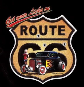 SWEAT SHIRT NOIR.  ROUTE 66. HOT ROD / S  M  L  XL  XXL  XXXL  XXXXL + ENFANT   - Picture 1 of 1