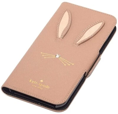 Funda tipo folio de cuero Kate Spade NY 256577 mujer conejito conejo apliques iPhone X/XS Foto 1 de 2