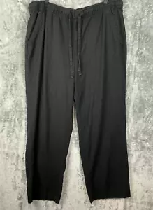 Old Navy High Waisted Linen Blend Wide Leg Pants Womens XL TALL Black Lagenlook - Picture 1 of 9