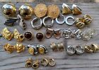 Vntg Gold Enamel Tone Clip-On Earrings Signed Barclay Avon Sterling 19 Pairs